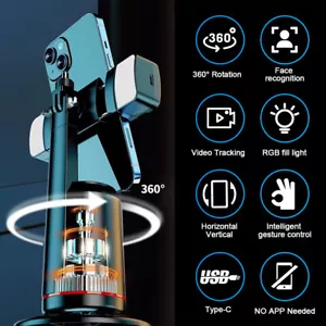 360° Rotating Auto Face Tracking Tripod LED Phone Holder for Smart Shooting Vlog - Picture 1 of 16