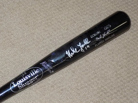 Mike Lowell H&B Game Used Signed Bat 2003 Florida Marlins Red Sox JSA MLB Cover