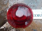 VTG UNBRANDED  DARK Red Glass Tail Light Lens 3" MoToR CYCLE 30'S AUTO NOS
