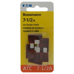 Bussmann 7-1/2A ATC 32V Brown Blade Polycarbonate Fuses Easy Installation 5 pk - Picture 1 of 1