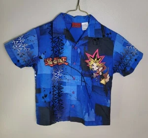 Vintage 1996 Yu Gi Oh Button Shirt All Over Print Anime Cartoon 90s M Takahashi - Picture 1 of 4