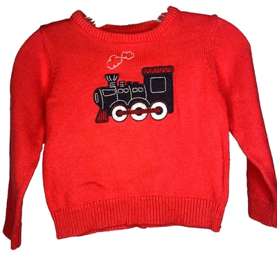 Suéter Tejido Bordado Tren Vintage OshKosh Niños Pequeños Talla 5 Niño Pequeño Cálido Foto 1 de 4