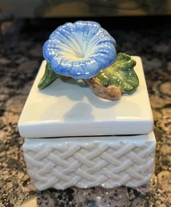 Fitz and Floyd Morning Glory Candle Basket Weave - Picture 1 of 5