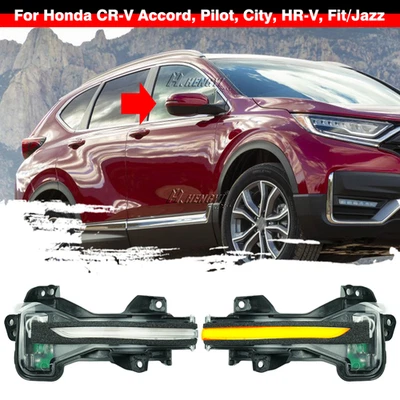 For Honda CR-V 2012-2026 Pair LED Wing Side Mirror Blinker Turn Signal Light - Image 1 of 4