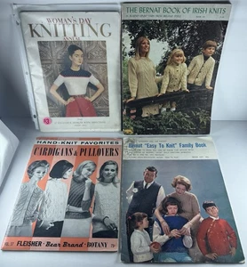 4 libretti vintage modello maglia BERNAT irlandese, festa della donna, cardigan e maglioni - Foto 1 di 10