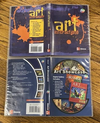 Lot Of 2 PC Software Art DVDs Interactions, Showcase RARE, Glencoe McGraw Hill - Image 1 of 2