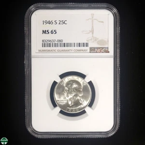 1946-S Washington Quarter NGC MS 65 - Picture 1 of 4