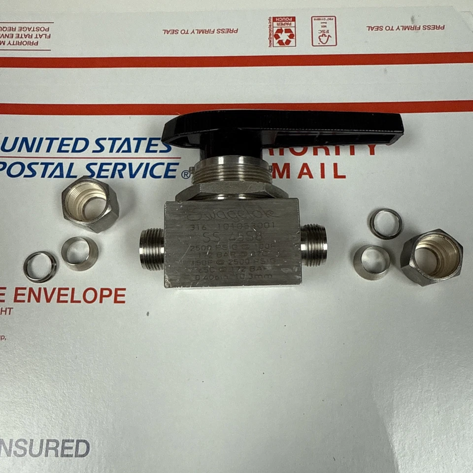 Swagelok SS-45S8 1/2" Acero Inoxidable Serie 40 Válvula de Bola 12 Cv Mango de Palanca Foto 1 de 4