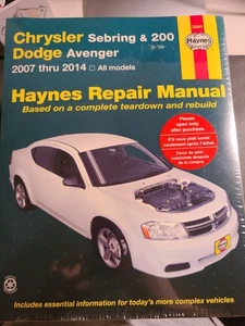 Haynes Repair Manual Chrysler Sebring & 200 Dodge Avenger 2007-2014 - Foto 1 di 3