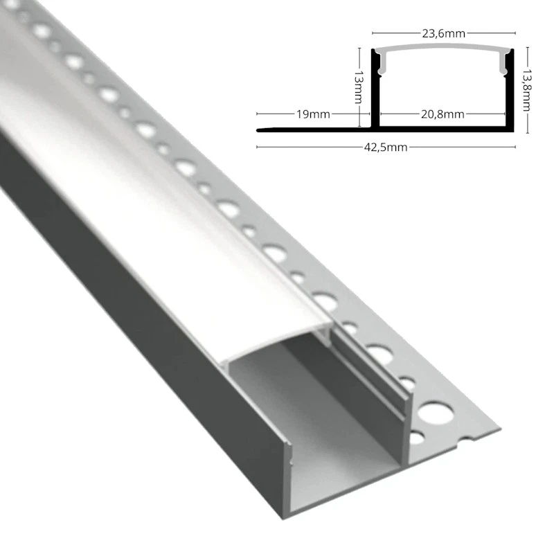 LED Fliesenprofil "EINPUTZ-20L" Rigips Fliese Schiene Leiste für Stripes 1m / 2m - Bild 1 von 1