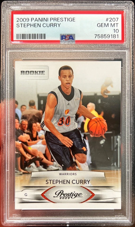 2009-10 Prestige Stephen Curry Rookie Basketball Card #207 RC PSA 10 Gem Mint - Image 1 of 1