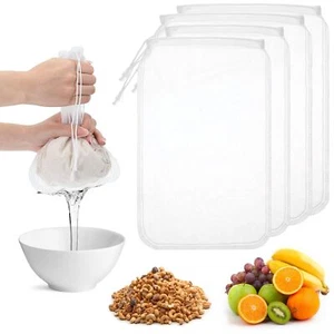 4 Pack Nut Milk Bag Reusable Fine Mesh Strainer for Juicing Nut Bag Food Stra... - Picture 1 of 7