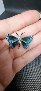Swarovski Alua (V2) Blue Butterfly Brooch 928355 Paradise Bugs collection - Picture 1 of 9