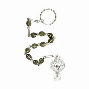 Connemara Marble Oval Rosary Keychain – An Paidrin Beag RB1016 - Picture 1 of 2