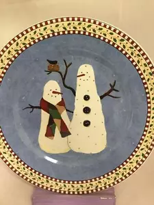 Sakura Snowman Debbie Mumm Salad Plate Snowmen Friends - Picture 1 of 1