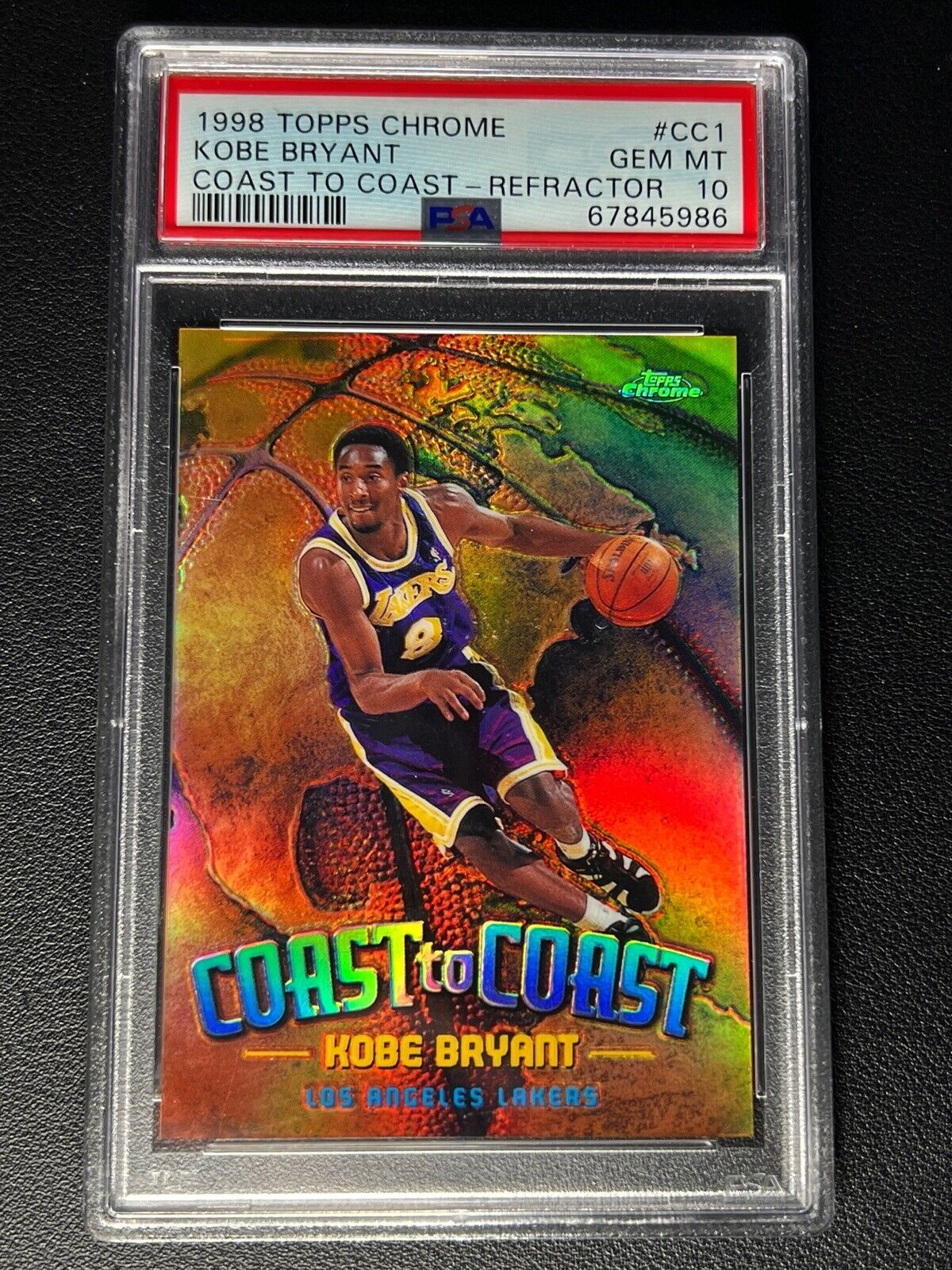 KOBE BRYANT PSA 10 1998 TOPPS CHROME CC1 COAST TO COAST REFRACTOR GEM POP 79