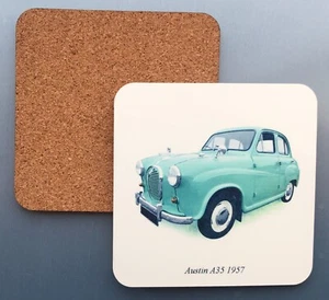 Austin A35 1957 - Square 95mm Coaster(s) - Gift for Classic Car Fan - Picture 1 of 2