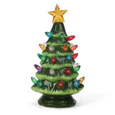 Milltown Merchants 6.75" Ceramic Christmas Trees - Lighted Vintage Ceramic Trees - Image 1 of 2