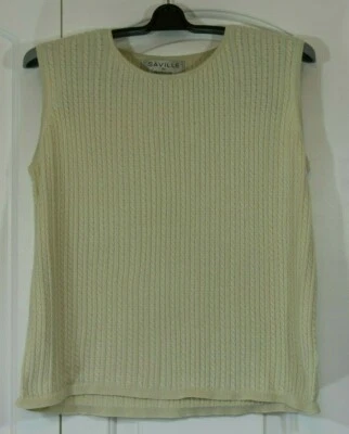 Suéter mediano SAVILLE for Nordstrom crema marfil seda sin mangas Foto 1 de 4