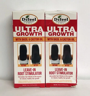 2-Pack Difeel ~ Ultra Growth Leave-in Root Stimulator w/ Basil & Castor Oil - Image 1 of 2