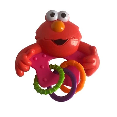 Sesame Street Elmo Baby Teether Rattle Toy 4” Bright Colors BPA-Free Baby King - Image 1 of 4
