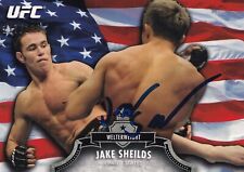 Jake Shields Signed 2012 Topps UFC Bloodlines Flag Parallel Card #101 #/188 Auto