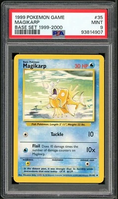 PSA 9 Base Set Unlimited 4th Print Magikarp 35/102 Pokemon Cards 1999-2000🔥 - Image 1 of 2