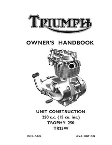 Triumph Owners Manual Book 1969 Trophy 250 TR25W - Bild 1 von 12