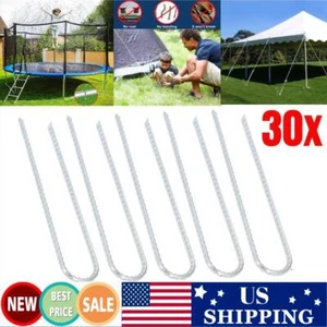 30XHeavy Duty Trampoline U-Shaped Metal Wind Stakes Goal Pegs Tent Ground Anchor - Picture 1 of 12