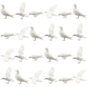 GY26050 24pcs G Gauge 1:25 Plastic Small Toy Pigeon Dove Bird of Peace - Picture 1 of 6