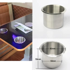 Drop-in Cup Drink Holder RV Camper Recessed Stainless Steel Boat Yacht Truck Car - Picture 1 of 9