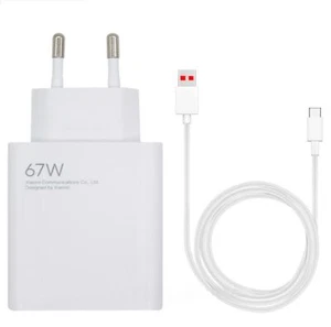 CARICABATTERIE ORIGINALE XIAOMI MDY-12-EH VELOCE FAST RAPIDO 6.1A 67W USB BIANCO - Zdjęcie 1 z 6