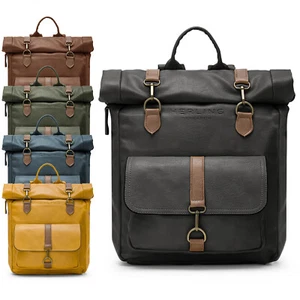 Mochila hombre/mujer HERLING WESTLEY vintage cuero PU moda trabajo viaje montaña - Imagen 1 de 32