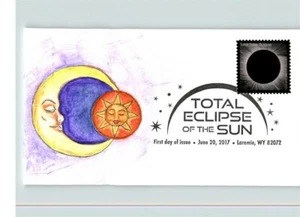 Handbemalte TOTALE FINSTERNISSE der SONNE, # 1 von nur 1 hergestellt! Erstausgabetag - Bild 1 von 1