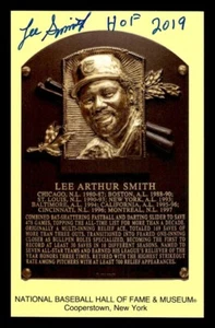LEE SMITH SIGNED NATIONAL BASEBALL HALL OF FAME PLAQUE POSTCARD "HOF 2019" JSA - Picture 1 of 3