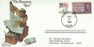 VINTAGE First Day of Issue US postage Norman Rockwell - Hometown News - Picture 1 of 2