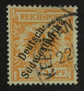 MOMEN: GERMAN COLONIES SOUTH WEST AFRICA SC #11 1898-99 USED *SIGNED* LOT #62353 - Picture 1 of 2