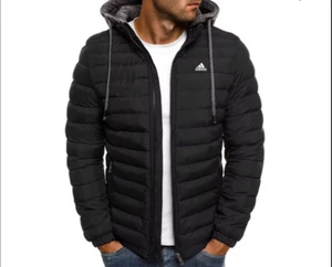 Mens Lightweight Hooded Down Jacket Waterproof Winter Warm Puffer Coat with Zipp - Picture 1 of 7