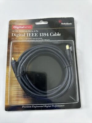 RADIO SHACK 6 Pin to 4 Pin Digital IEEE 1394 Cable 14.5 Ft - Image 1 of 4