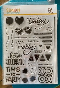 SIMON SAGT BRIEFMARKE! Life is a Party Stempelset Neu - Bild 1 von 1