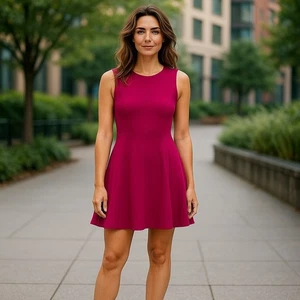 Keepsake Womens Medium Purple Wine Sleeveless Zip Back Party Skater Dress - Picture 1 of 11