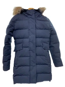 Pyrenex Long Down Jacket 36 Polyester Navy Plain HWM004 Used - Picture 1 of 5