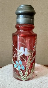 Victorian Cranberry Birds Salt Shaker - Picture 1 of 4