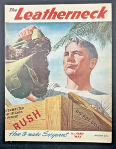 Magazine Août 1944 Seconde Guerre Mondiale Le Leatherneck Marine Corps 80pg - Photo 1/6