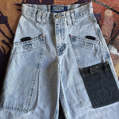 Pantalones de mezclilla holgados de pierna ancha Lee Pipes vintage de los 90 para patinar BMX jóvenes XS niños Y2K Foto 1 de 4