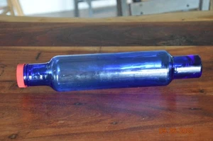 Vintage Kobaltblau 13,5" Hohlglas Nudelholz & rote Kappe - Bild 1 von 5