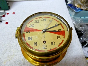 Glashütte Uhrenwerk Marine Quarz Schiffsuhr Deck Uhr , Messing , 25113 - Bild 1 von 17