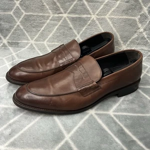Hawes & Curtis Brown LeatherLoafers Size UK 12 Leather Penny Shoe Smart Casual - Picture 1 of 8