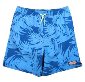 $59 Vineyard Vines 7 Inch Printed Chappy Swim Trunks Boys XL 18 Turqs - Picture 1 of 7
