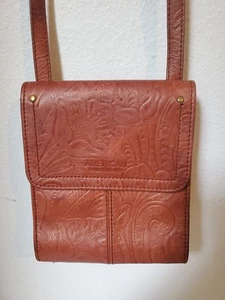 American Leather Co. Umhängetasche braun verziertes Leder Western Style - Bild 1 von 9